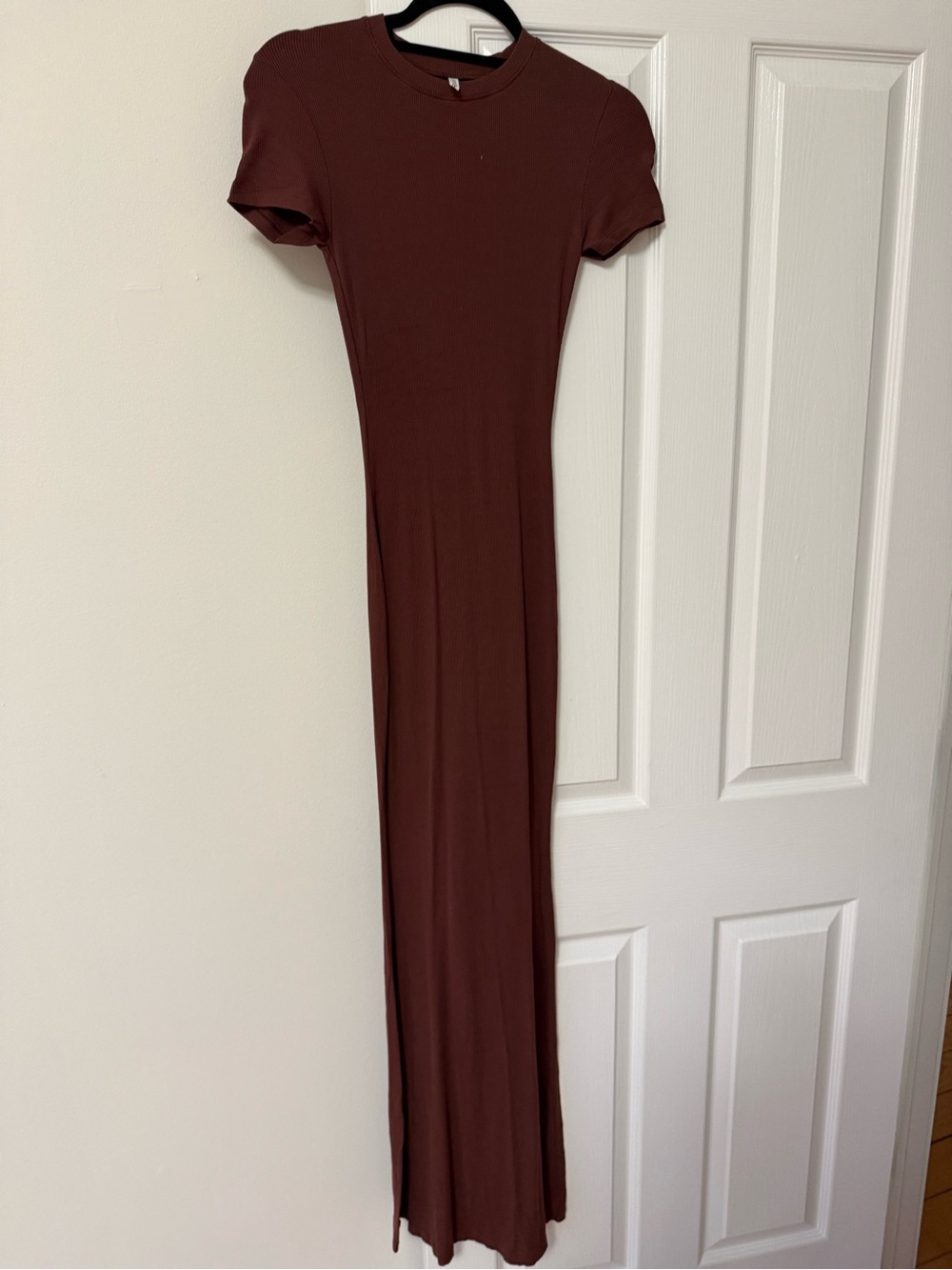 Aria Brown Short-Sleeve Maxi Dress